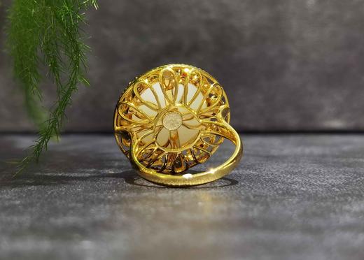 【御珠宫坊】金镶羊脂白玉戒指 商品图3