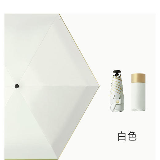 2022新款金边拇指伞五折超轻迷你小巧便携黑胶降温遮阳伞防晒防紫外线太阳伞 商品图7