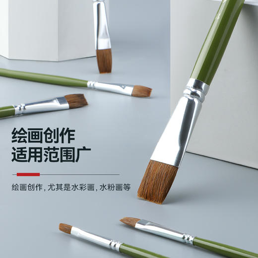 中盛画材平峰马毛水粉笔6支套装 G1865水粉画笔水彩笔丙烯笔 商品图3