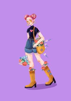 陈大欣｜『《花与女孩》系列03 』A3版画 商品图0