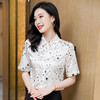 ASE-3573    立领时尚印花短袖女士衬衫 商品缩略图2