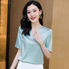 ASE-3585  V领纯色时尚韩版女士短袖衬衫 商品缩略图2