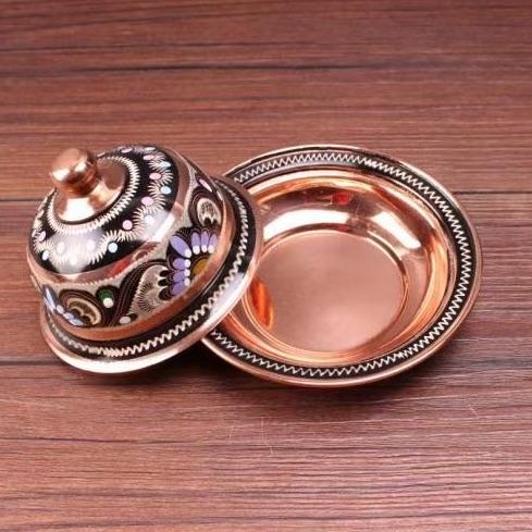 320666手工紫铜雕花珐琅彩-罐11cm*15.5cm 商品图0