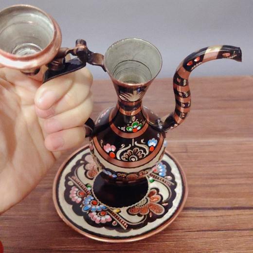 320563手工紫铜雕花珐琅彩-壶19cm*12cm 商品图1