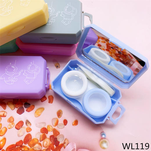 新款卡通宇航员美瞳盒隐形眼镜盒伴侣盒双联盒WL119PP 商品图2