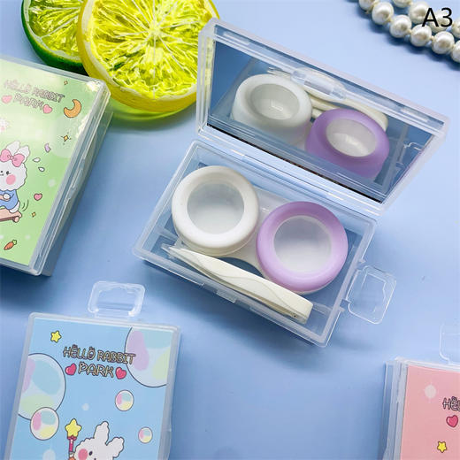 新款简约清新ins风卡通可爱美瞳盒隐形眼镜盒伴侣盒A3/A6/A9 商品图6