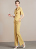 wq夏季高端黄色短袖西装套装女总裁职业装气质时尚西服女正装套裤 商品缩略图1