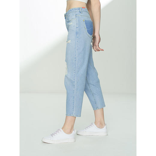 Lee都市骑士411舒适浅蓝男友酷女九分牛仔裤LWZ4115PCATK 商品图4