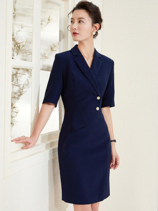 夏正装职业连衣裙工作服气质薄款西装裙工装美容院裙子OL高端女装 商品图0