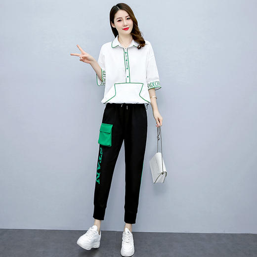 时尚气质休闲潮流运动直筒裤两件套  HR-WZ2289 商品图0