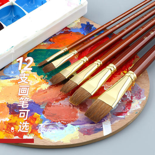 中盛画材 考试荐 平峰狼毫833水粉笔水粉笔套装 水彩笔丙烯笔 商品图4