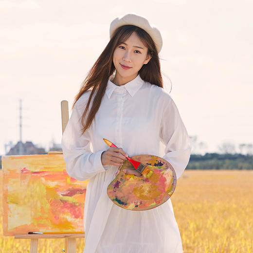 中盛画材712尼龙毛平头红色长杆板刷画笔油画丙烯用板刷画刷底纹 商品图4