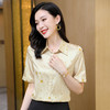 ASE-3573    立领时尚印花短袖女士衬衫 商品缩略图0