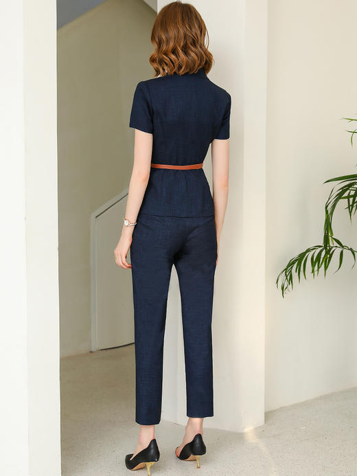 夏季职业装女总裁套装高级感西装气质女神范高端西服短袖工作服ol 商品图3