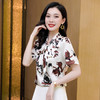 ASE-3571印花系带气质短袖女士衬衫 商品缩略图0