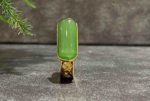 【御珠宫坊】金镶碧玉戒指 商品图5