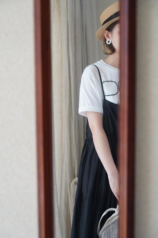 FRANCESCA AMAM LABEL粉/黑/白吊带裙 商品图13