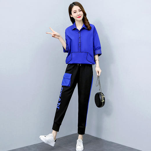 时尚气质休闲潮流运动直筒裤两件套  HR-WZ2289 商品图1