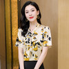 ASE-3571印花系带气质短袖女士衬衫 商品缩略图3