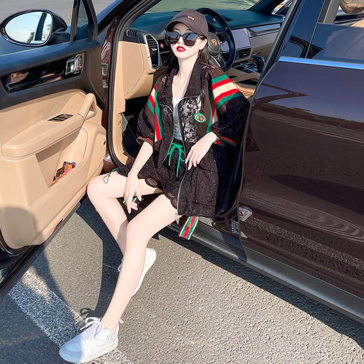 6IXTY-短裤套装女夏2022新款港风复古chic网红盐系炸街休闲时尚两件套 商品图2