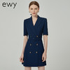 ewy夏季新款藏青色职业连衣裙女修身显瘦气质短袖西装裙工装正装 商品缩略图4