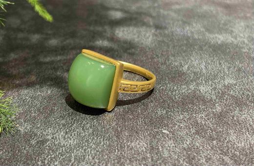 【御珠宫坊】金镶碧玉戒指 商品图3