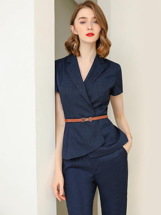 夏季职业装女总裁套装高级感西装气质女神范高端西服短袖工作服ol 商品图0