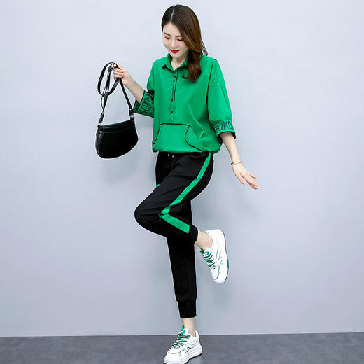 时尚气质休闲潮流运动直筒裤两件套  HR-WZ2289 商品图2