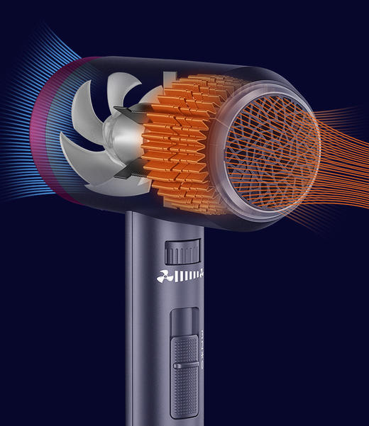 康夫电吹风机家用大风力护发负离子吹风筒大功率低辐射速干不伤发 商品图2