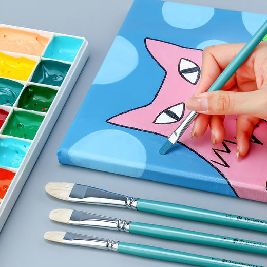 中盛画材水彩水粉油画笔丙烯画笔画画笔羊毛画笔套装油画工具159单套 商品图4