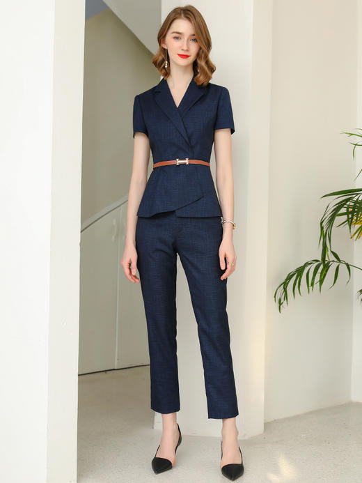 夏季职业装女总裁套装高级感西装气质女神范高端西服短袖工作服ol 商品图1