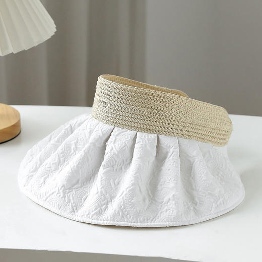 ZQ-M1818（泡泡纱双面空顶帽）网红双面戴加大沿空顶帽子女韩国泡泡纱护脸遮阳帽细透气太阳帽 商品图6