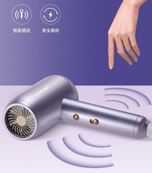 康夫电吹风机家用冷热风恒温护发不伤发静音大风力智能感应吹风筒 商品图2