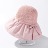 ZQ-N3-M1727（黑胶系绳蝴蝶结遮阳帽）跑量款~韩版拼接皱皱系绳蝴蝶结大沿太阳帽女夏天遮阳帽 商品缩略图7
