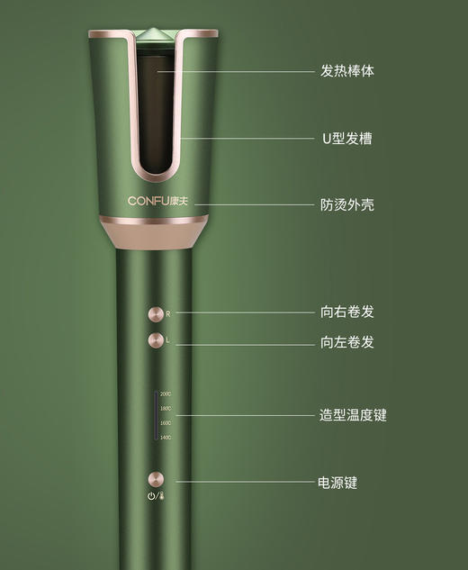 康夫全自动卷发棒大波浪28mm旋转烫发棒卷发神器懒人不伤发电卷棒 商品图3