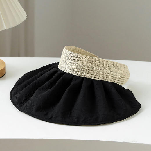 ZQ-M1818（泡泡纱双面空顶帽）网红双面戴加大沿空顶帽子女韩国泡泡纱护脸遮阳帽细透气太阳帽 商品图5