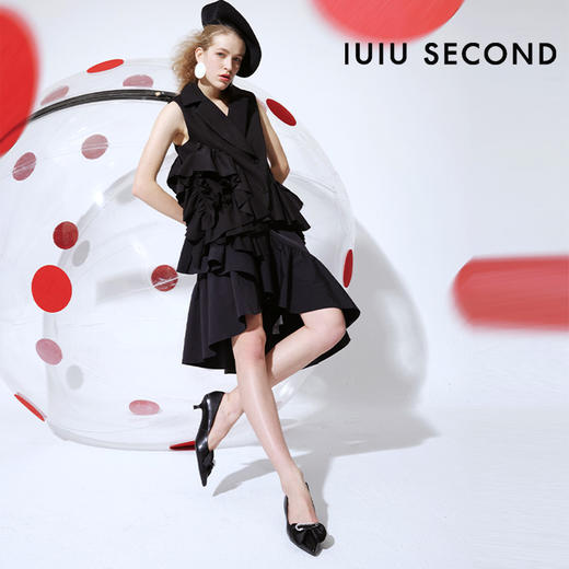 IUIU SECOND 2022年春夏新款气质格调蝴蝶结漆皮高跟鞋U22AE18131 商品图5