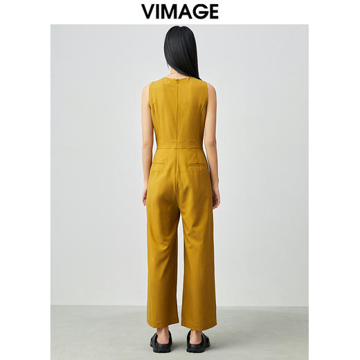 VIMAGE纬漫纪新款气质通勤时尚百搭无袖高腰阔腿连体裤女V1307918 商品图9