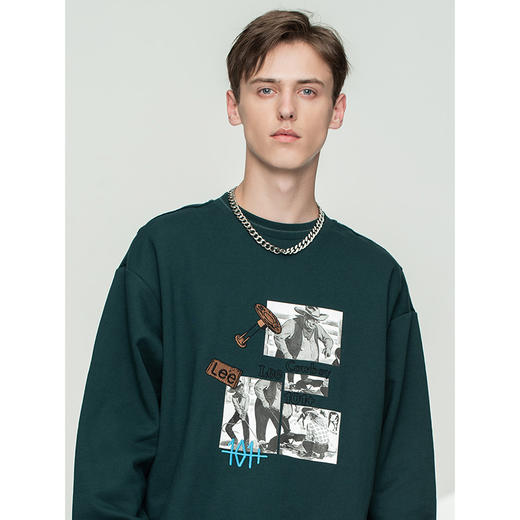 Lee商场同款101+21秋冬新品舒适多色圆领长袖卫衣男LMT001176100 商品图3