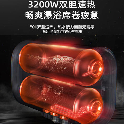美的50L家用储水式电热水器纤薄扁桶小体积健康洗 双效节能款F50-32BT3(H) 商品图5
