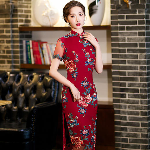 STFS-B2001修身旗袍中国风立领时尚刺绣旗袍 商品图5