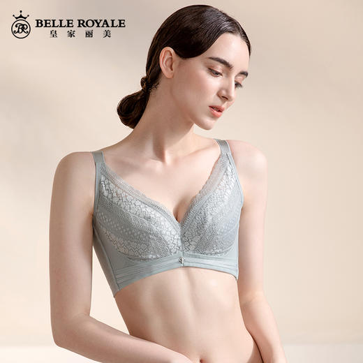 皇家丽美大胸显小聚拢夏季薄款有钢圈文胸收副乳防下垂胸罩WJ069-1 商品图6
