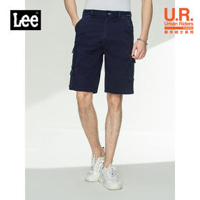 Lee都市骑士21春夏新品舒适工装风深蓝色男牛仔短裤LMR9036UZBSE