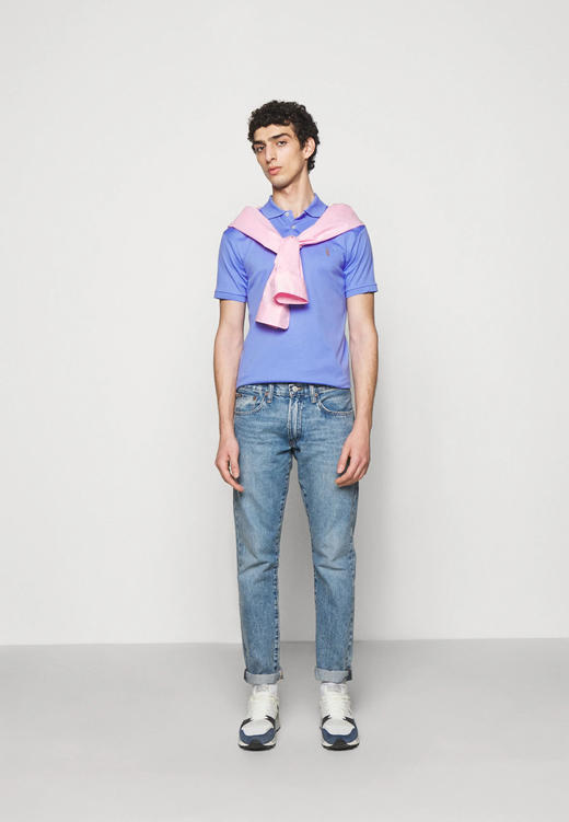 小彩马刺绣 水柔棉 蓝色 短袖POLO衫 PT-1072 商品图1