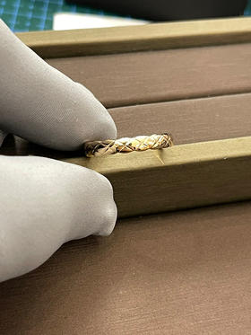 小香菱格戒指-窄版玫瑰金