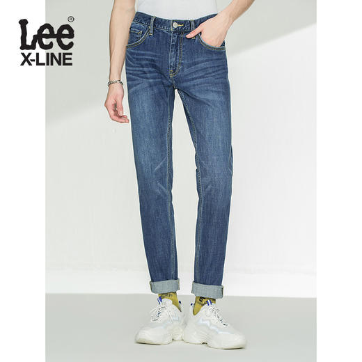 【33码断码】LeeXLINE21秋季新品709修身小锥形蓝色男牛仔裤LMB1007093QJ00FA00605 商品图0