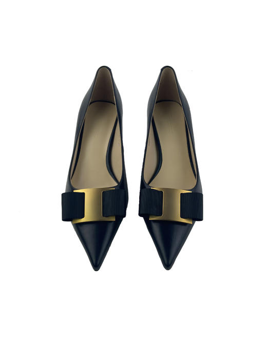 SAFICOO 气质经典黑 尖头真皮猫跟鞋 商品图1