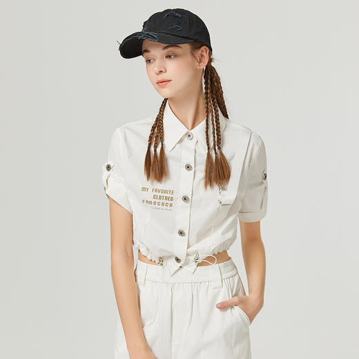 Famecoco范可儿帅炸街工装女套装新款夏季时尚酷盐系两件套F223EB001 商品图4