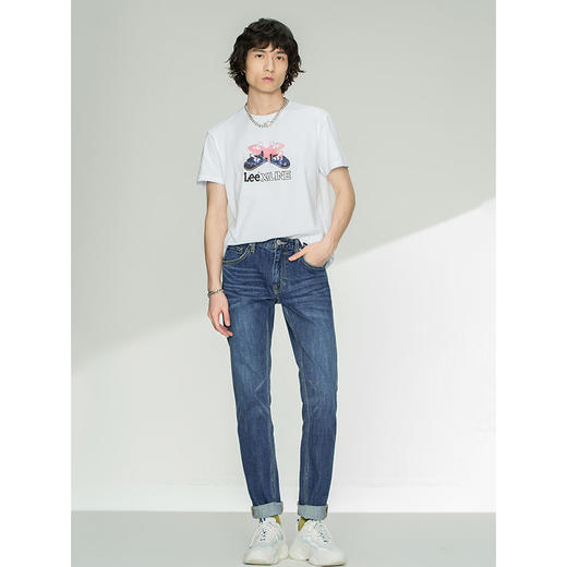 【33码断码】LeeXLINE21秋季新品709修身小锥形蓝色男牛仔裤LMB1007093QJ00FA00605 商品图2