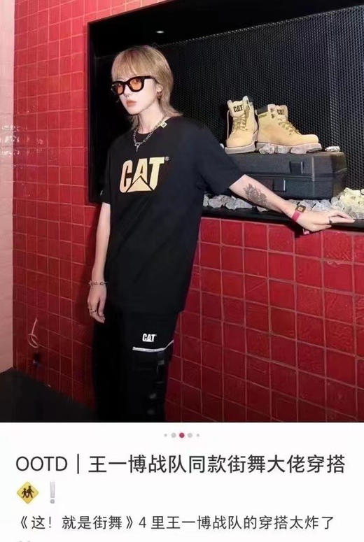 白菜价哦。新款推荐📣美国直邮黑灰2件248元🉐包税包邮到手🔥Caterpillar男女同款短袖T恤2件装，王一博街舞战队同款，谁穿谁炸街！ 商品图4